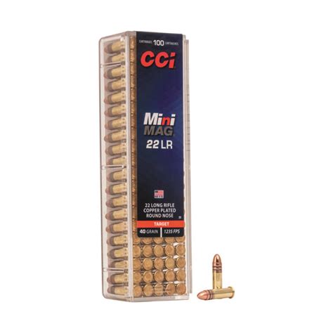 Cci Mini Mag 22 Lr 40 Grain High Velocity Rifle Ammunition 100