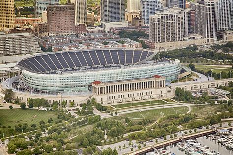 Chicago S Soldier Field Aerial Photograph By Adam Romanowicz