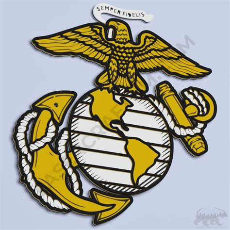 Us Marine Corps Logo Layered Design For Cutting Lasercraftum