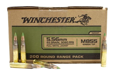 Winchester 5 56 Mm M855 62 Gr Fmj Green Tip Lake City 500 Round Range